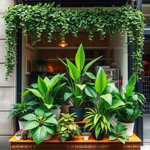 Display window of Urban Oasis Plant Shop
