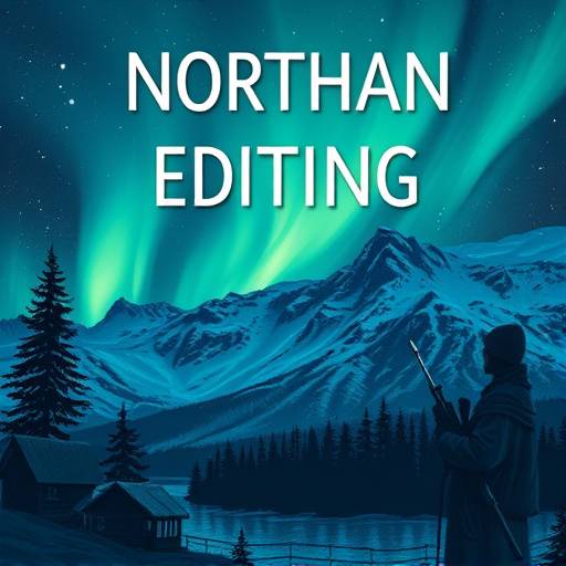 Stylized image of a book with the name 'Northern Lights Editing' on the cover